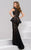 39311 Embroidered Lace Peplum Long Gown