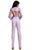 Johnathan Kayne - 8025 Ruched Jewel Neck Chiffon Jumpsuit In Purple