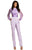 Johnathan Kayne - 8025 Ruched Jewel Neck Chiffon Jumpsuit In Purple