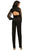 Johnathan Kayne - 8025 Ruched Jewel Neck Chiffon Jumpsuit In Black
