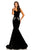 Johnathan Kayne - 8026 Embroidered Sweetheart Mermaid Dress in Black