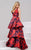 45167 Floral Printed Layered Evening Gown
