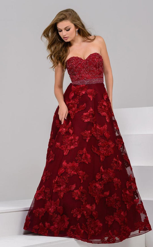 47745 Embellished Sweetheart A-line Dress