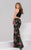 48961 Halter Neck Floral Two-Piece Evening Gown