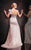MNM Couture - 8027W Pleated One Shoulder Lace Evening Gown  In Gold