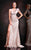 MNM Couture - 8027W Pleated One Shoulder Lace Evening Gown  In Gold