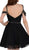 Poly USA - 8028 Beaded Draped Sweetheart Chiffon A-line Dress In Black