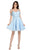 Poly USA - 8028 Beaded Draped Sweetheart Chiffon A-line Dress In Blue
