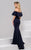 Jovani - Ruffled Off-Shoulder Mermaid Dress 49631 in Blue