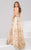 49964 Sleeveless Floral Embellished Evening Gown