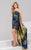 50972 Strapless Floral Short Dress with Cape
