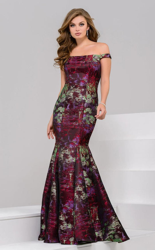 50997 Off-Shoulder Trumpet Evening Gown