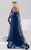 39769 Sweetheart Fitted Gown with Sheer Overlay Cape