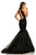 Johnathan Kayne - 8030 Halter Crystal Embellished Mermaid Gown in Black