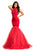 Johnathan Kayne - 8030 Halter Crystal Embellished Mermaid Gown in Red