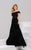 40083 Off Shoulder Floral A Line Gown