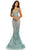 Johnathan Kayne Deep V-Neck Ornate Lace Mermaid Gown 8031