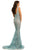 Johnathan Kayne Deep V-Neck Ornate Lace Mermaid Gown 8031