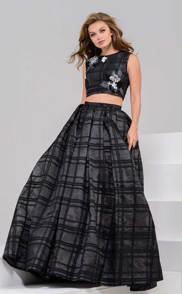 40387 Two Piece Sleeveless Pleated Ballgown