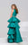 40430 Bateau Neck Ruffled Evening Gown