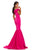 Johnathan Kayne - 8032 Ruffled Off Shoulder Fitted Evening Gown in Pink