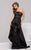 40789 Strapless Lace Gown with Mikado Overlay