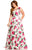 Johnathan Kayne - 8034K Asymmetrical Floral Printed Ballgown In Pink and Multi-Color