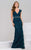 41751 Beaded V-Neck Column Dress