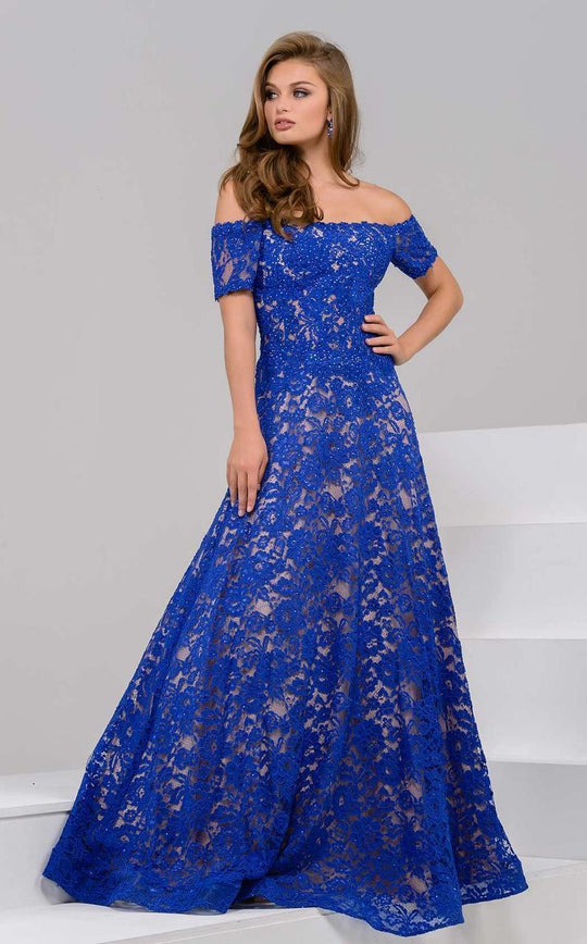 42828 Off-Shoulder Lace Ballgown