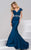 42914 Ruched V-neck Mermaid Dress