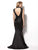 Mac Duggal Black White Red - 80367 Tuxedo Style Peplum Evening Dress In Black