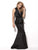 Mac Duggal Black White Red - 80367 Tuxedo Style Peplum Evening Dress In Black