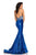 Johnathan Kayne - 8036 Bedazzled Deep V-neck Mermaid Dress In Blue