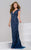 46010 Plunging V-Neck Sequined Evening Gown
