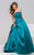 47162 Pleated Straight Neck Ballgown