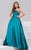 47162 Pleated Straight Neck Ballgown