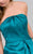 47162 Pleated Straight Neck Ballgown