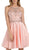 Poly USA - 8038 Beaded Illusion Halter A-Line Cocktail Dress