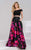 47667 Two-Piece Off Shoulder Floral Evening Gown