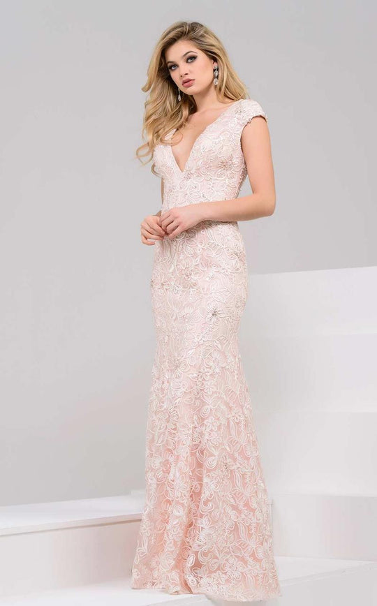 47765 Deep V-Neck Sheath Dress