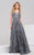 47770 Embellished V-Neck A-line Dress