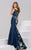 47815 Floral Embroidered Off Shoulder Evening Gown