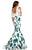 Johnathan Kayne - 8038 Two Piece Illusion Bateau Mermaid Dress In Green and Multi-Color