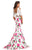 Johnathan Kayne - 8038 Two Piece Illusion Bateau Mermaid Dress In Pink and Multi-Color