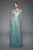Tadashi Shoji - Volans Long Sleeve Sequin Gown In White and Blue