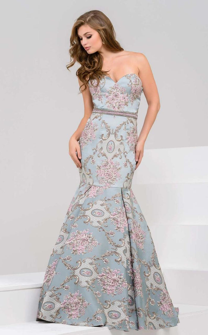 48397 Floral Embroidered Mermaid Dress