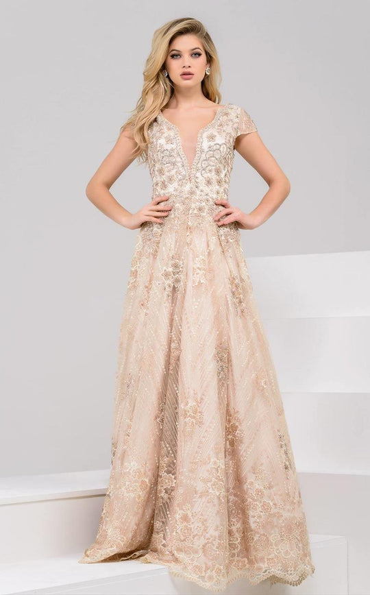48943 Gilded Lace Evening Gown
