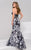 49655 Embellished Printed Mermaid Dress