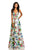 Johnathan Kayne - 8041 Sleeveless Floral Print A-line Gown in Multi-Color