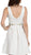 Poly USA - 8042 Sleeveless Bateau Jacquard A-line Dress in White